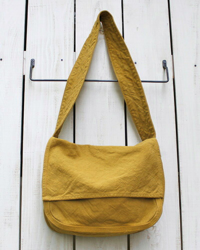 V.D.L.C Newspaper Bag M / shoulder unisex Karashi overdye ブイディーエルシー ニュースペーパー バッグ Mサイズ ショルダー 帆布 コットン からし 後染め made in japan 日本製 vdlc キャンバス メッセンジャー