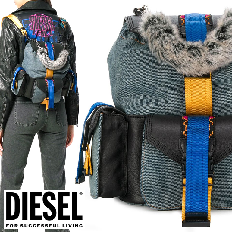 全日本送料無料 Diesel ディーゼル デニム リュックサック バックパックx P18 Miss Matchバッグ 鞄 レディース ファー かわいい 新しいコレクション Www Eduka Rs