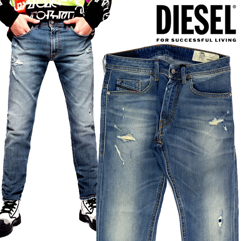 楽天市場 Diesel ディーゼル メンズ クラッシュデニム ボトムスthommer 069dz Slim Skinnyパンツ ストレッチ ジーンズスリム スキニー ダメージデニム インポートショップ Beare