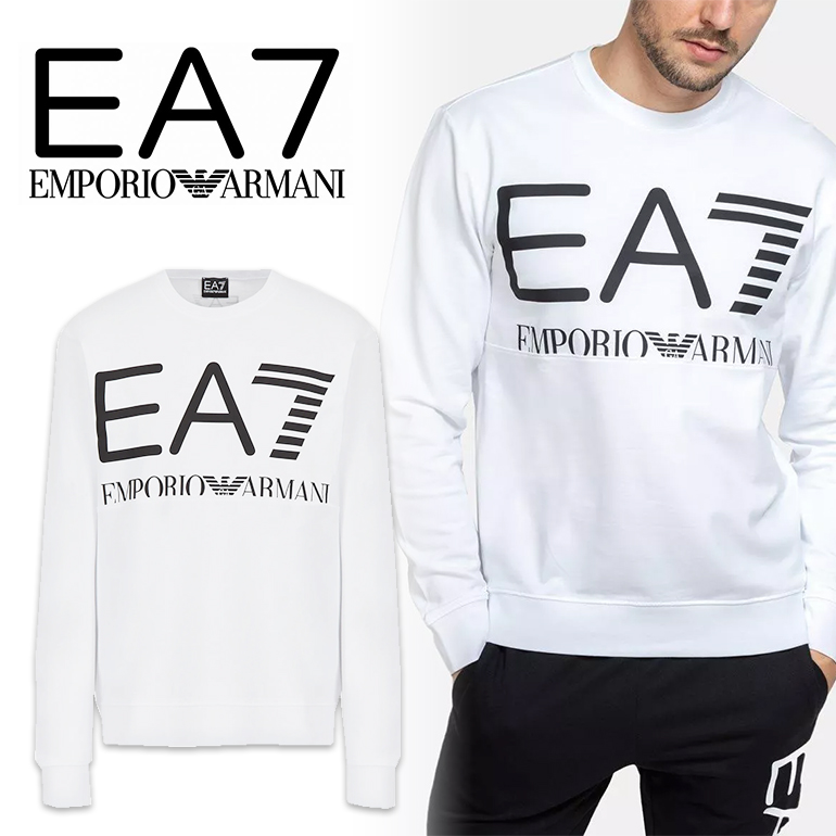 Emporio Armani エンポリオアルマーニ Ea7 メンズ スウェットシャツ6kpm68 Pjbwz クルーネック トレーナー オーバーサイズロゴホワイト 裏毛 Lojascarrossel Com Br