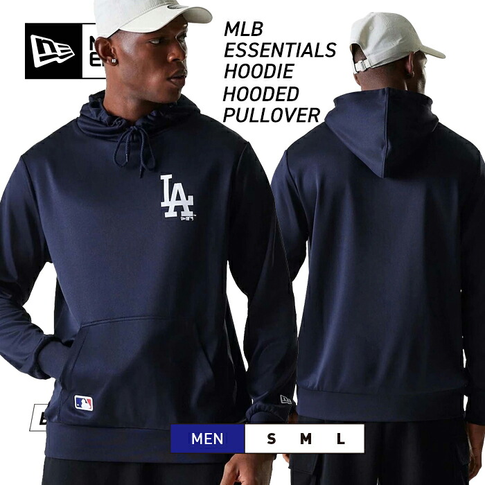ニューエラ NEW ERA MLB エッセンシャル LA ドジャース プルオーバー フーディー メンズ MLB ESSENTIALS HOODIE HOODED PULLOVER 軽量 速乾 紳士 男性 海外モデル スポーツ カジュアル ホワイト 白 ネイビー 濃紺