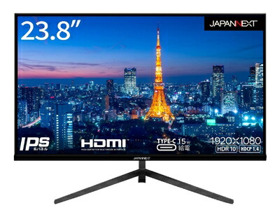 【中古】 JAPANNEXT 23.8inIPSダイアログボックス積み上げる 盛りだくさん固定ディスク液晶管する JN-IPS2380FHDR-C HDMI USB-C(15W給電）