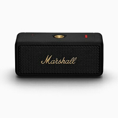 【中古】 Marshall ワイヤレスポータブル防水スピーカー Emberton? ブラック&ブラス 連続再生30時間/IP67防水仕様/小型/急速充電 【国内正規品】