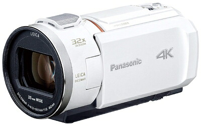 【中古】 パナソニック 4K ビデオカメラ VX2M 64GB 光学24倍ズーム ピュアホワイト HC-VX2M-W