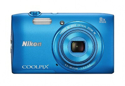 【中古】 Nikon デジタル写真機 COOLPIX S3600 8倍望遠レンズ 2005万絵素 青緑色 S3600BL