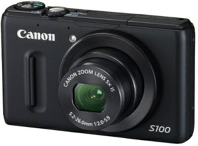 【中古】 Canon デジタルカメラ PowerShot S100 ブラック PSS100(BK) 1210万画素 広角24mm 光学5倍ズーム 3.0型TFT液晶カラーモニター