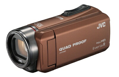 【中古】 JVC ビデオカメラ Everio R 防水5m 防塵仕様 耐低温 耐衝撃 内蔵メモリー32GB ライトブラウン GZ-R400-T