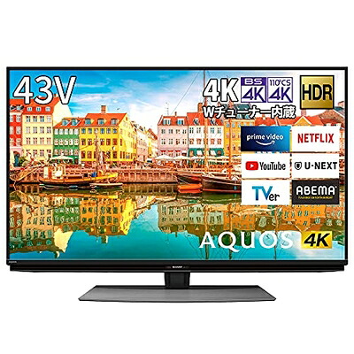 【中古】 シャープ 43V型 液晶 テレビ AQUOS 4T-C43CL1 4K チューナー内蔵 Android TV Medalist S1 搭載 2020年モデル|ベアホームズ