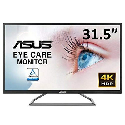 【中古】 ASUS 4K UHD HDR10対応31.5インチ モニターディスプレイVA32UQ 広視野角DCI-P3 HDMI 2ポート ブルーライト軽減 フリッカーフリー スピーカー内蔵保証
