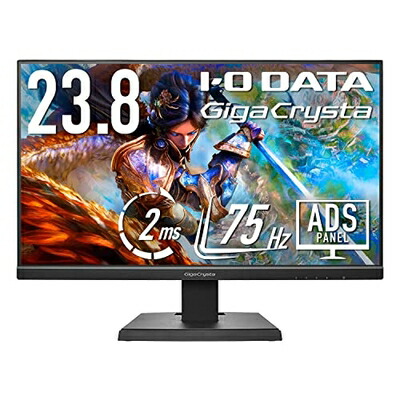 【中古】 IODATA ゲーミングモニター 23.8インチ FHD 1080p GigaCrysta 75Hz 2ms ADSパネル (PS5/AMD FreeSync/HDMI×2/DisplayPort/スピーカー付/保証/土日サポート) EX-LDGC241SDB