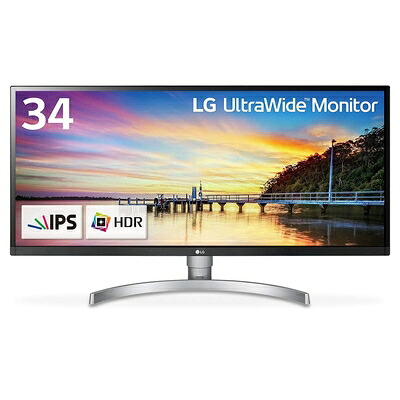 【中古】 LG モニター ディスプレイ 34WK650-W 34インチ/21:9 ウルトラワイド/HDR対応/IPS 非光沢/HDMI×2、DisplayPort/スピーカー搭載/高さ調節対応
