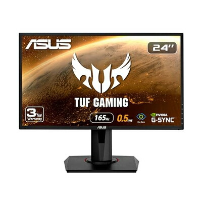 【中古】 Asus VG248QG 24” G-Sync Compatible Gaming Monitor 165サイクル Full 固定ディスク 1080P 0.5ms DP HDMI DVI Eye Care