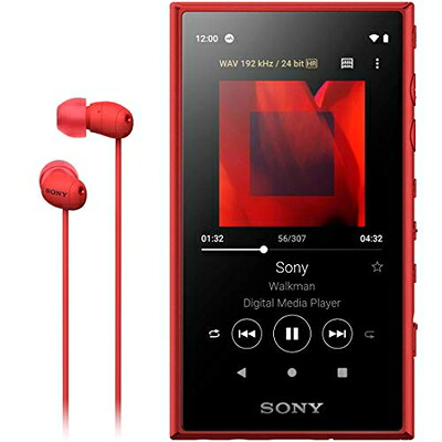 【中古】 ソニー ウォークマン 16GB Aシリーズ NW-A105HN : ハイレゾ対応 / MP3プレーヤー / bluetooth / android搭載 / microSD対応 タッチパネル搭載 最大26時間連続再生 360 Reality Audio再生可能モデル レッド NW-A105HN RM|ベアホームズ