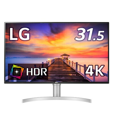 【中古】 LG フレームレス モニター ディスプレイ 32UN550-W 31.5インチ/4K/HDR/VA非光沢/HDMI×2、DP/FreeSync対応/スピーカー搭載/高さ調節/フリッカーセーフ、ブルーライト低減/安心・無輝点保証