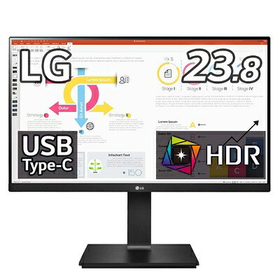 【中古】 LG ひな形受け答え 管する 見せびらかす 24QP750-B 23.8in/WQHD(2560×1440)/IPS非光輝/HDR/FreeSync/USB Type-C,HDMI,DP/高さ自然調整,中心相応う/安全性のある・無輝点引き受ける