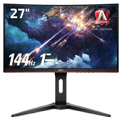 【中古】 AOC ゲーミング モニター C27G1/11 (27インチ/144Hz/1ms/VA 曲面パネル/HDMI×2 DP×1)