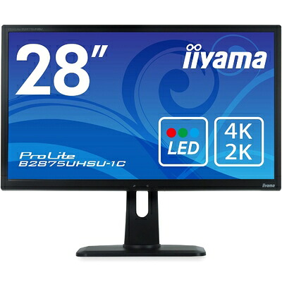 【中古】 二十日鼠電子計算機 iiyama 28型4K 管する 見せびらかす(3840×2160/1ms/TN非光輝/DP,HDMI,DVI-D,D-Sub全有線テレビ付/昇降照明ランプ)B2875UHSU-B1C