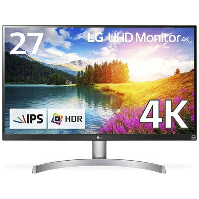 【中古】 LG モニター ディスプレイ 27UK600-W 27インチ/4K/HDR10対応(標準輝度:350cd/?)/IPS非光沢/HDMI×2、DisplayPort