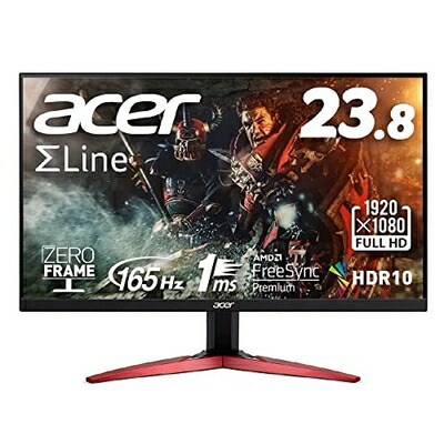 【中古】 Acer ゲーミングモニター SigmaLine KG241YSbmiipx 23.8in VA 非光輝 盛りだくさん固定ディスク 165サイクル 1ms(VRB) HDMI2.0 FreeSync Premium 金棒引き内蔵 VESAマウント相応う チルト フリッカーレス 青みともし火助け出す