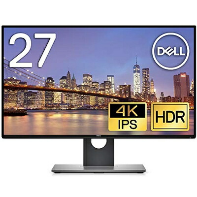 【中古】 Dell 4Kモニター 27インチ U2718QM(間無輝点交換保証/sRGB 99.9%/広視野角/フレームレス/Dell HDR/IPS非光沢/DP,mDP,HDMI/高さ調整/回転)