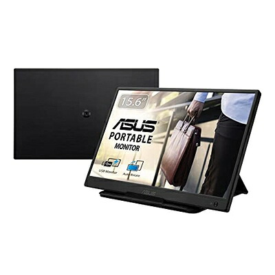【中古】 ASUS 可動性管する 可動性見せびらかす ZenScreen MB165B 15.6in/固定ディスク(1366x768)/狭額ベゼル/USBワット数/ノングレアパネル/自動小銃回転させる/国内置き目品