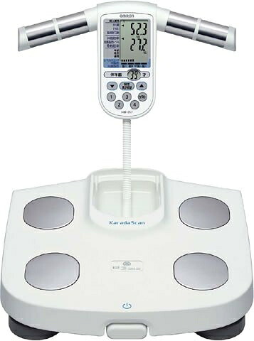 【中古】 OMRON 体重体組成計 カラダスキャン[チェック] ホワイト HBF-357-W