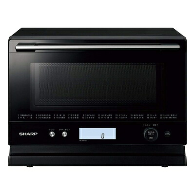 【中古】 シャープ オーブンレンジ PLAINLY ワイドフラット 18L ブラック RE-WF18A-B