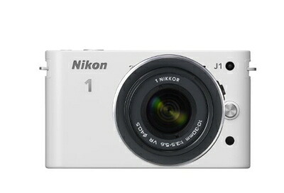 【中古】 Nikon 鏡鑑受け答え一眼写真機 Nikon 1 (ニコン一) J1 (ジェイワン) 判定基準望遠レンズ一揃いの道具 白いことN1 J1HLK WH