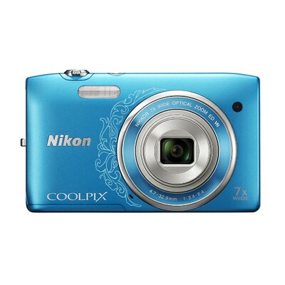 【中古】 Nikon デジタルカメラ COOLPIX S3500 光学7倍ズーム 有効画素数 2005万画素 オリエンタルブルー S3500DBL|ベアホームズ