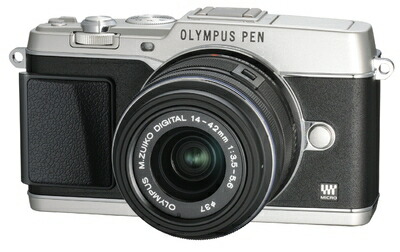 【中古】 OLYMPUS ミラーレス一眼 PEN E-P5 14-42mm レンズキット(ビューファインダー VF-4セット) シルバー E-P5 14-42mm LKIT SLV｜ベアホームズ
