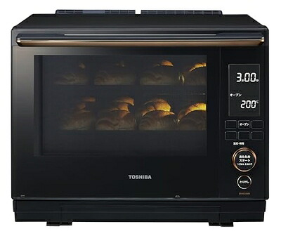 【中古】 東芝(TOSHIBA) 過熱水蒸気オーブンレンジ 石窯ドーム 30L 350℃ 2段調理 ER-XD5000(K) グランブラック フラットテーブル