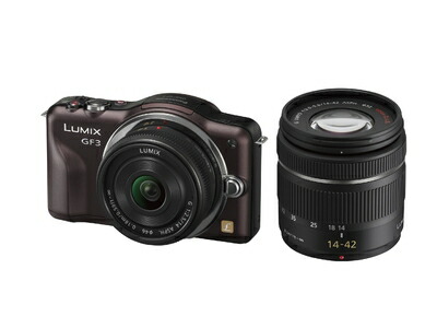 【中古】 パナソニック ミラーレス一眼カメラ LUMIX GF3 ダブルレンズキット センシュアルブラウン DMC-GF3W-T