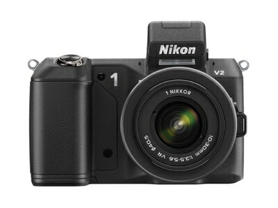 【中古】 Nikon ミラーレス一眼 Nikon 1 V2 レンズキット 1 NIKKOR VR 10-30mm f/3.5-5.6付属 ブラック N1V2HLKBK｜ベアホームズ