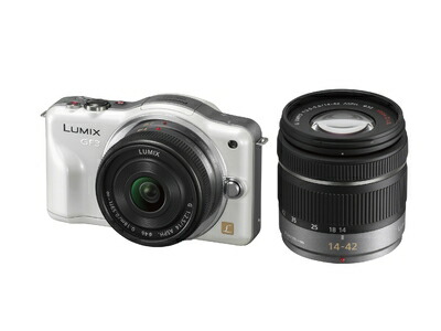 【中古】 パナソニック ミラーレス一眼カメラ LUMIX GF3 ダブルズームキット シェルホワイト DMC-GF3W-W|ベアホームズ