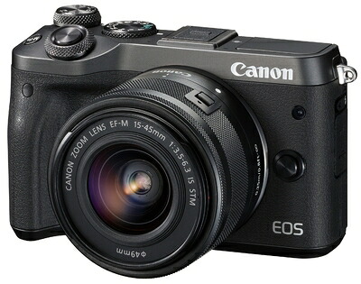 【中古】 Canon ミラーレス一眼カメラ EOS M6 レンズキット(ブラック) EF-M15-45mm F3.5-6.3 IS STM 付属 EOSM6BK-1545ISSTMLK