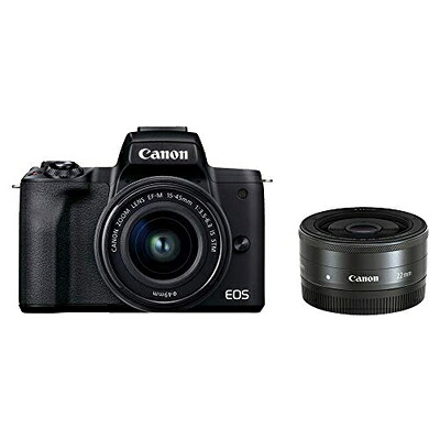 【中古】 Canon ミラーレス一眼カメラ EOS Kiss M2 ダブルレンズキット ブラック KISSM2BK-WLK｜ベアホームズ