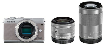 【中古】 Canon ミラーレス一眼カメラ EOS M100 ダブルズームキット グレー EOSM100GY-WZK