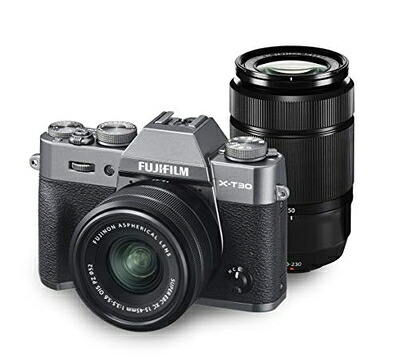 【中古】 富士フイルム(FUJIFILM) ミラーレス一眼カメラ X-T30ダブルズームレンズキット チャコールシルバー X-T30WZLK-CS