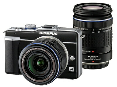【中古】 OLYMPUS マイクロ一眼 PEN E-PL1ダブルズームキット ブラック E-PL1 TLMK BLK
