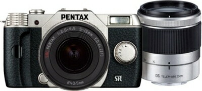 【中古】 PENTAX デジタルミラーレス一眼 Q10 ダブルズームキット [標準ズーム 02 STANDARD ZOOM ・望遠ズーム 06 TELEPHOTO ZOOM] シルバー Q10 WZOOMKIT SILVER 12174