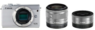 【中古】 Canon ミラーレス一眼カメラ EOS M100 ダブルレンズキット ホワイト EOSM100WH-WLK