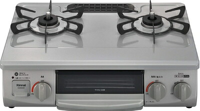 【中古】 リンナイ 屁っ放り速見表 プロパンガスLPG用 幅約56珊 片面焼き食べ物屋 右強火力 KG35NGRR/LP 天の原薄墨色