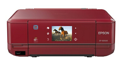 【中古】 EPSON インクジェット複合機 Colorio EP-805AR 有線・無線LAN標準対応 先読みガイド&カンタンLEDナビ搭載 6色染料インク スマートフォンプリント対応 レッド