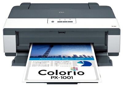 【中古】 EPSON Colorio インクジェットプリンター PX-1001 A3ノビ対応 CD/DVDレーベルプリント対応 4色顔料インク