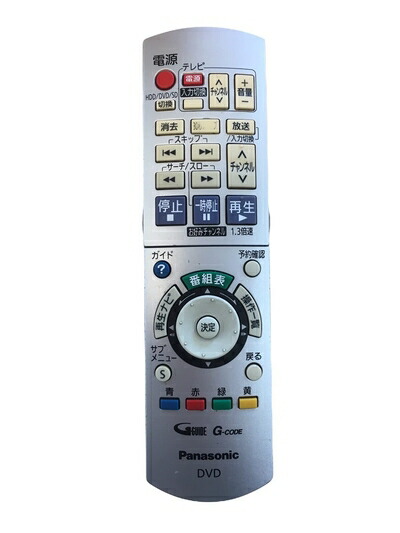 【中古】 Panasonic ハイビジョンDVDレコーダー用リモコン EUR7658YE0