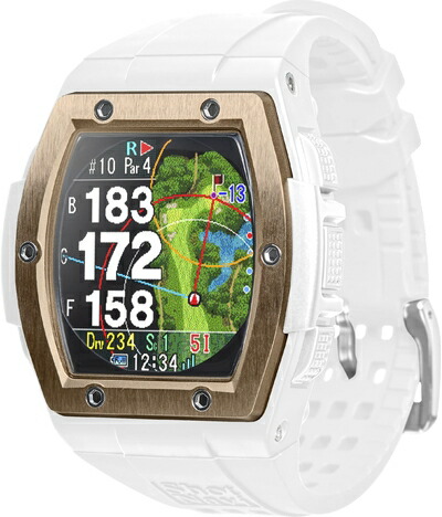 【中古】 Shot Navi Crest(ショットナビ) 白いこと×サクラ色ゴールド GPSゴルフナビ ゴルフ不一致計 引きくらべる受け入れる差しゆるす 高低差 フェアウェイナビ グリーンビュー 外国で教科課程相応う