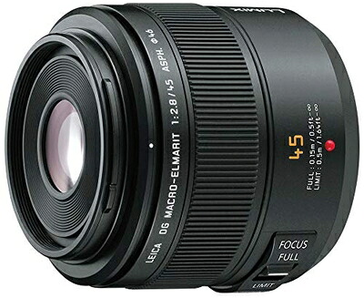 【中古】 パナソニック(Panasonic) Panasonic マイクロフォーサーズ用 ライカ DG MACRO-ELMARIT 45mm F2.8 ASPH. MEGA O.I.S 単焦点 マクロレンズ H-ES045｜ベアホームズ