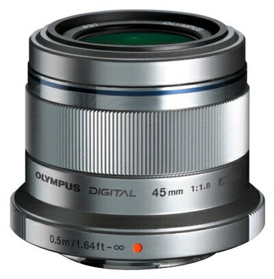 【中古】 OLYMPUS 単興味の中心水晶体 M.ZUIKO DIGITAL 45粍 F1.8 しろがね色