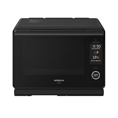 【中古】 日立(HITACHI) オーブンレンジ ヘルシーシェフ 30L MRO-W10B K フロストブラック ボイラー熱風式過熱水蒸気 Wスキャン 300℃2段式ワイドオーブン