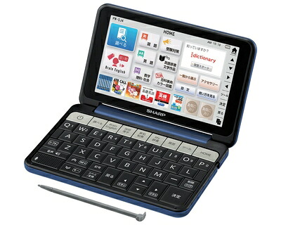 【中古】 シャープ カラ—電子辞書 Brain 中学生モデル ネイビー系 PW-SJ4-K|ベアホームズ